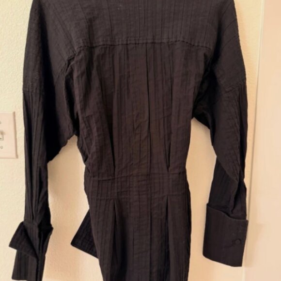 C/MEO Collective Black Textured V-Neck Blouse - Picture 3 of 12